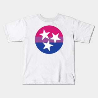 Tennessee Flag Bisexual Pride Shirt, TN Flag, LGBT, LGBTQIA, Rainbow, Pansexual, Asexual, Pride flag, Gay, Lesbian, Trans, Queer, Nashville, Memphis, Chattanooga Kids T-Shirt